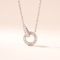 Love Circle Pavé Diamonds Link Necklace