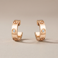 Love 2 Diamonds  Hoop Earrings