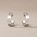 Love 2 Diamonds  Hoop Earrings