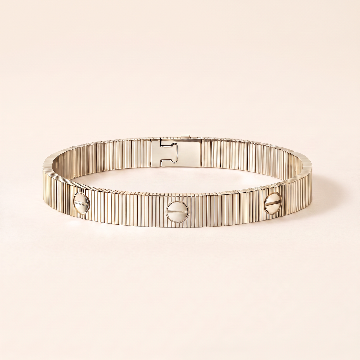 Love Ribbed Screw Accent Bracelet