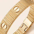 Love Ribbed Screw Accent Bracelet