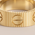 Love Ribbed Screw Accent Ring