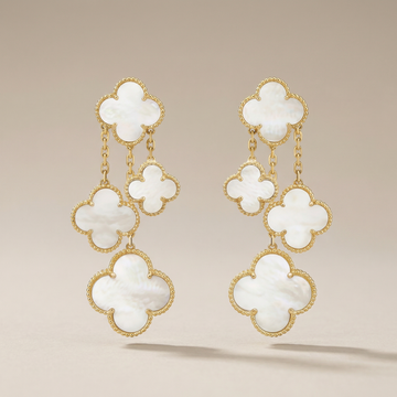 Magic Alhambra Mother Of Pearl Four Motifs Earrings