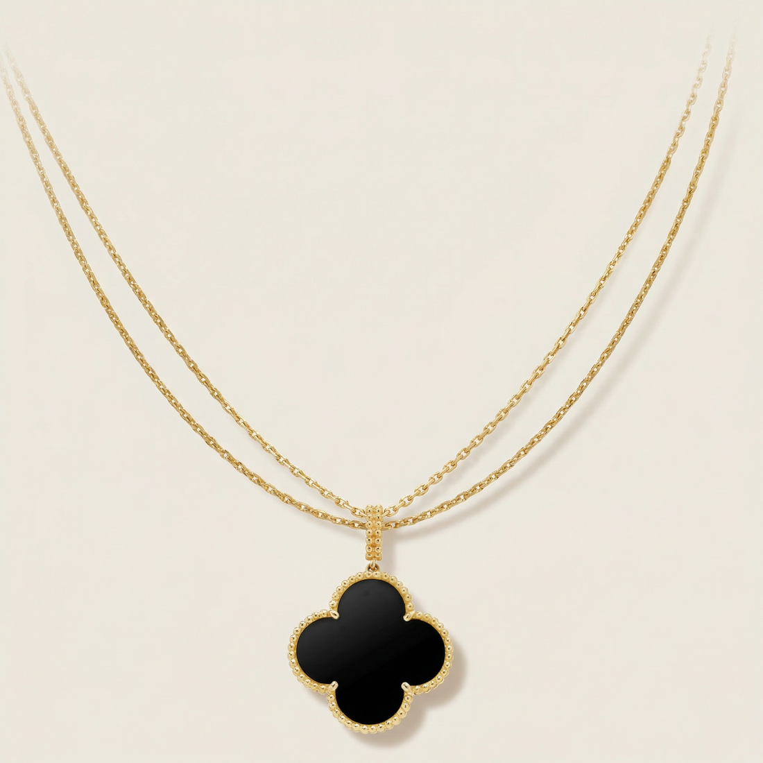 Magic Alhambra One Motif Black Clover Necklace