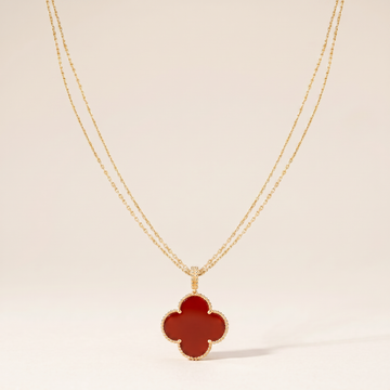Magic Alhambra One Motif Carnelian Clover Necklace