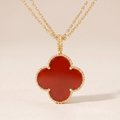 Magic Alhambra One Motif Carnelian Clover Necklace