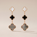 Magic Alhambra Three Pearls Motifs Earrings