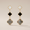 Magic Alhambra Three Pearls Motifs Earrings