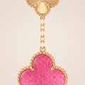 Magic Lucky Pink Enamel Clover Motifs Drop Earrings