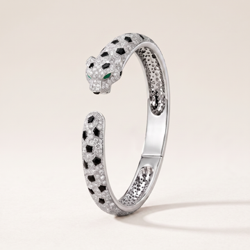 Panthere Pavé Diamonds Open Bangle Bracelet