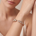 Panthere Rose Pavé Diamonds Open Bangle Bracelet