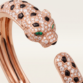Panthere Rose Pavé Diamonds Open Bangle Bracelet