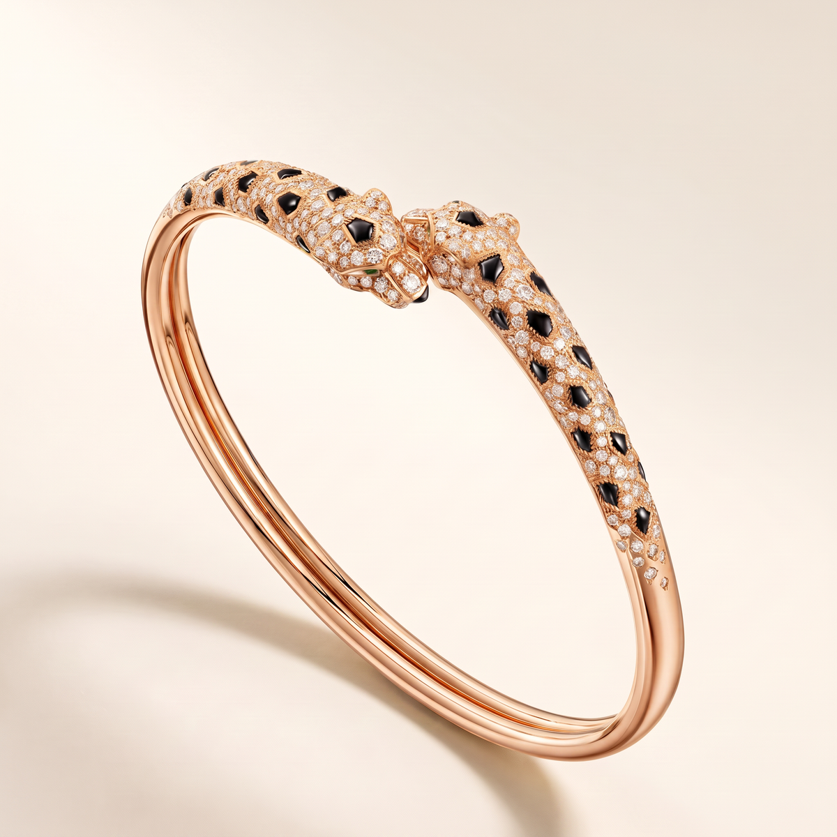 Panthere Two Heads Half-Paved Small Cuff