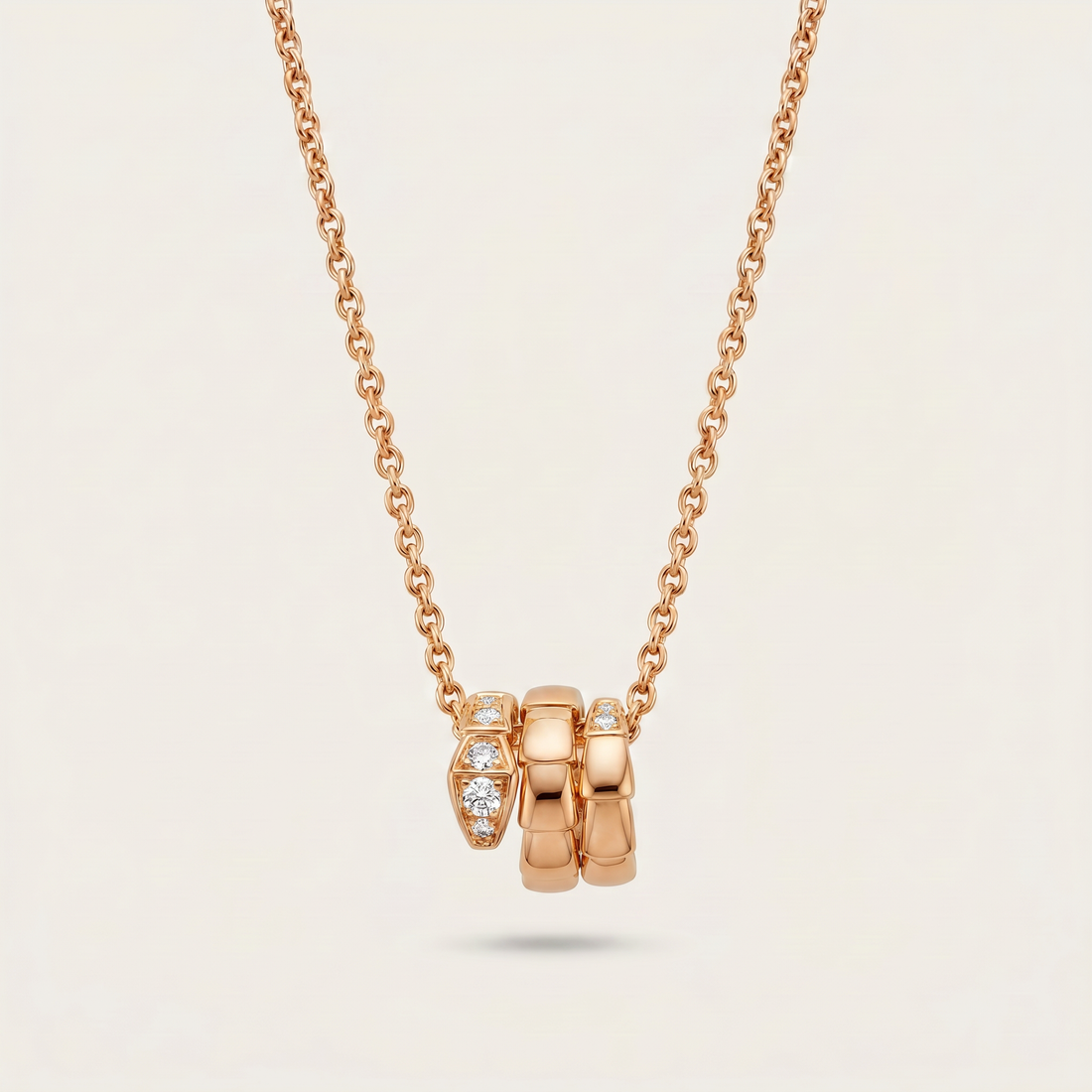 Serpenti Pavé Diamonds Coiled Viper Pendant Necklace