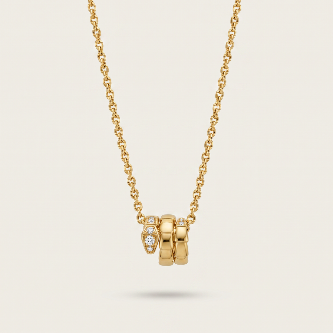 Serpenti Pavé Diamonds Coiled Viper Pendant Necklace