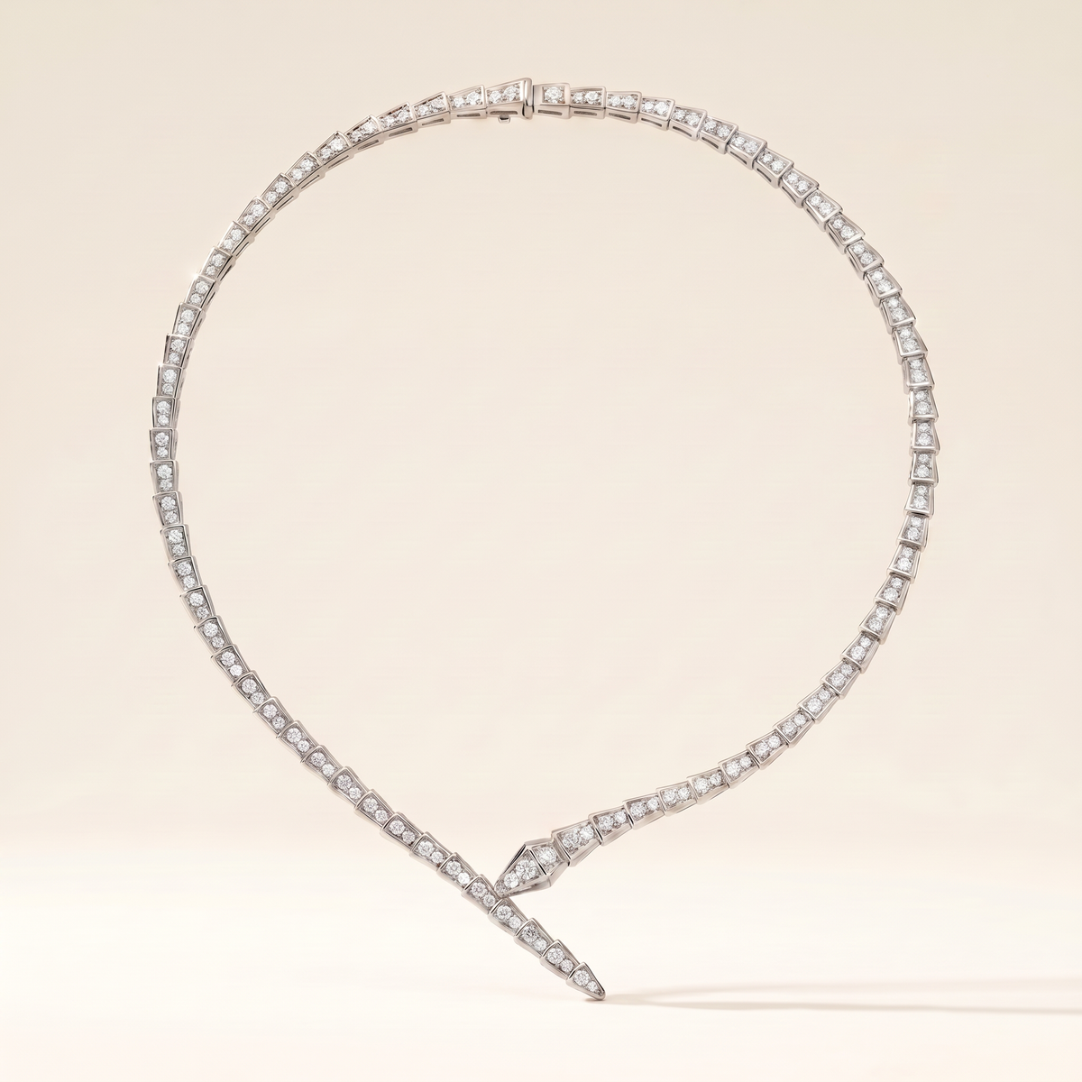 Serpenti Rose Pave Wrap Necklace