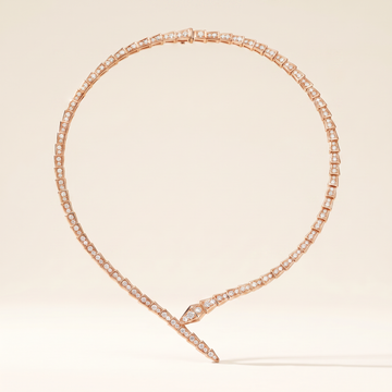Serpenti Rose Pave Wrap Necklace