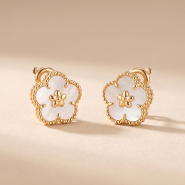 Spring Lucky Alhambra Blossom Motif Earrings