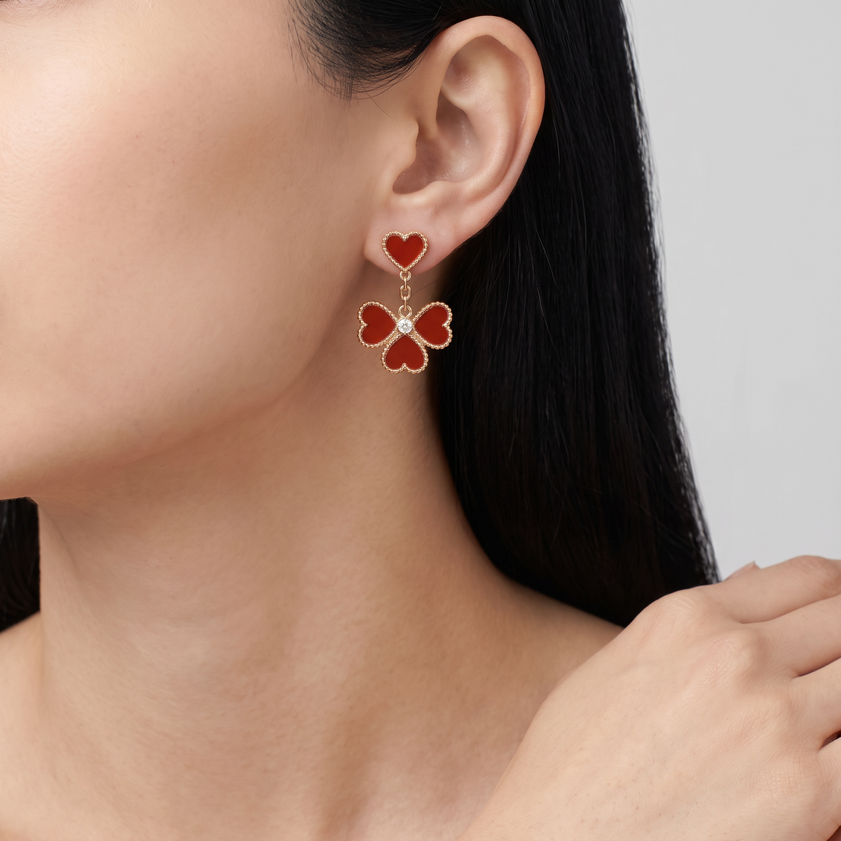 Sweet Carnelian Hearts earrings