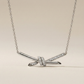 T Knot Pavé Pendant Necklace
