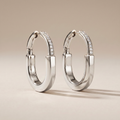 T Lock Medium Hoop Earrings