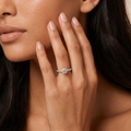 T Pavé Setting Engagement Ring