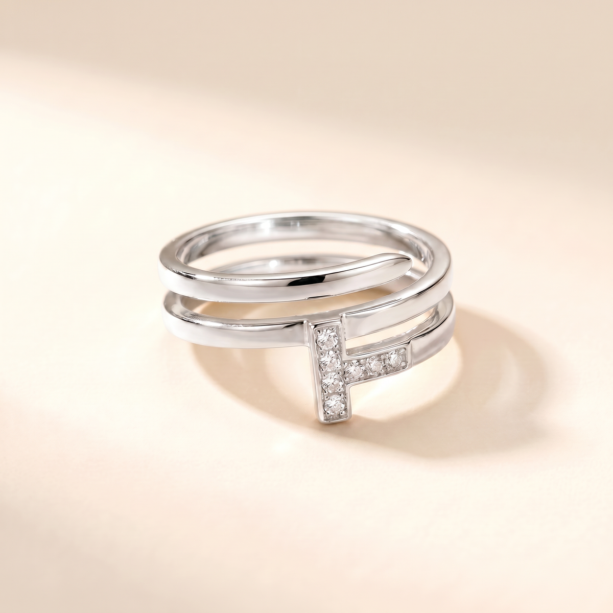 T Wrap Pavé Diamonds Ring