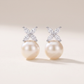 Victoria Pearl And Diamond Stud Earrings