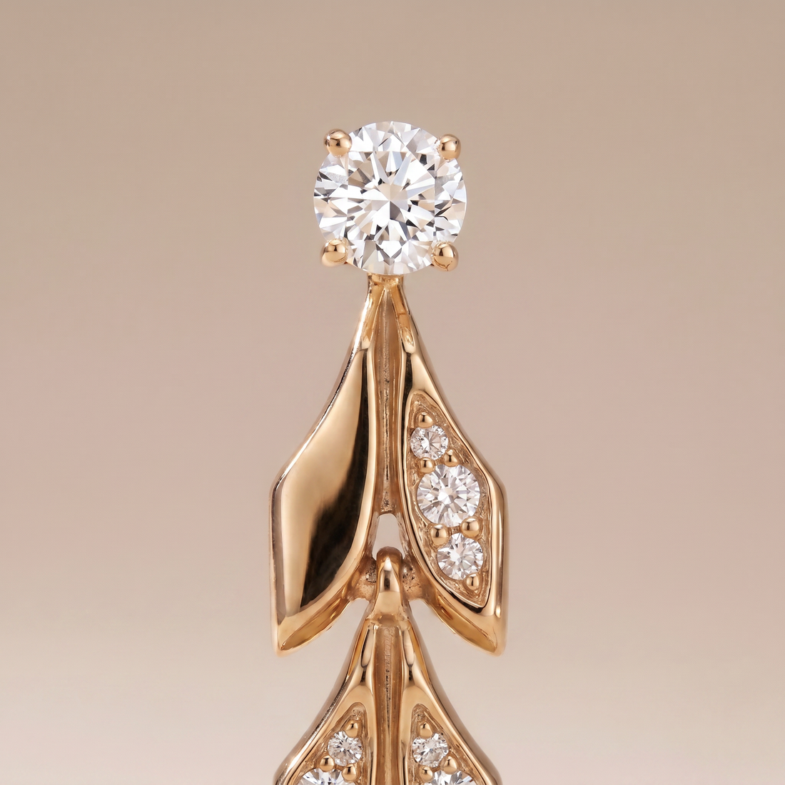 Vine Convertible Pavé Diamonds Drop Earrings