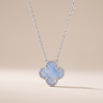 Vintage Alhambra 1 Blue Chalcedony Motif Necklace