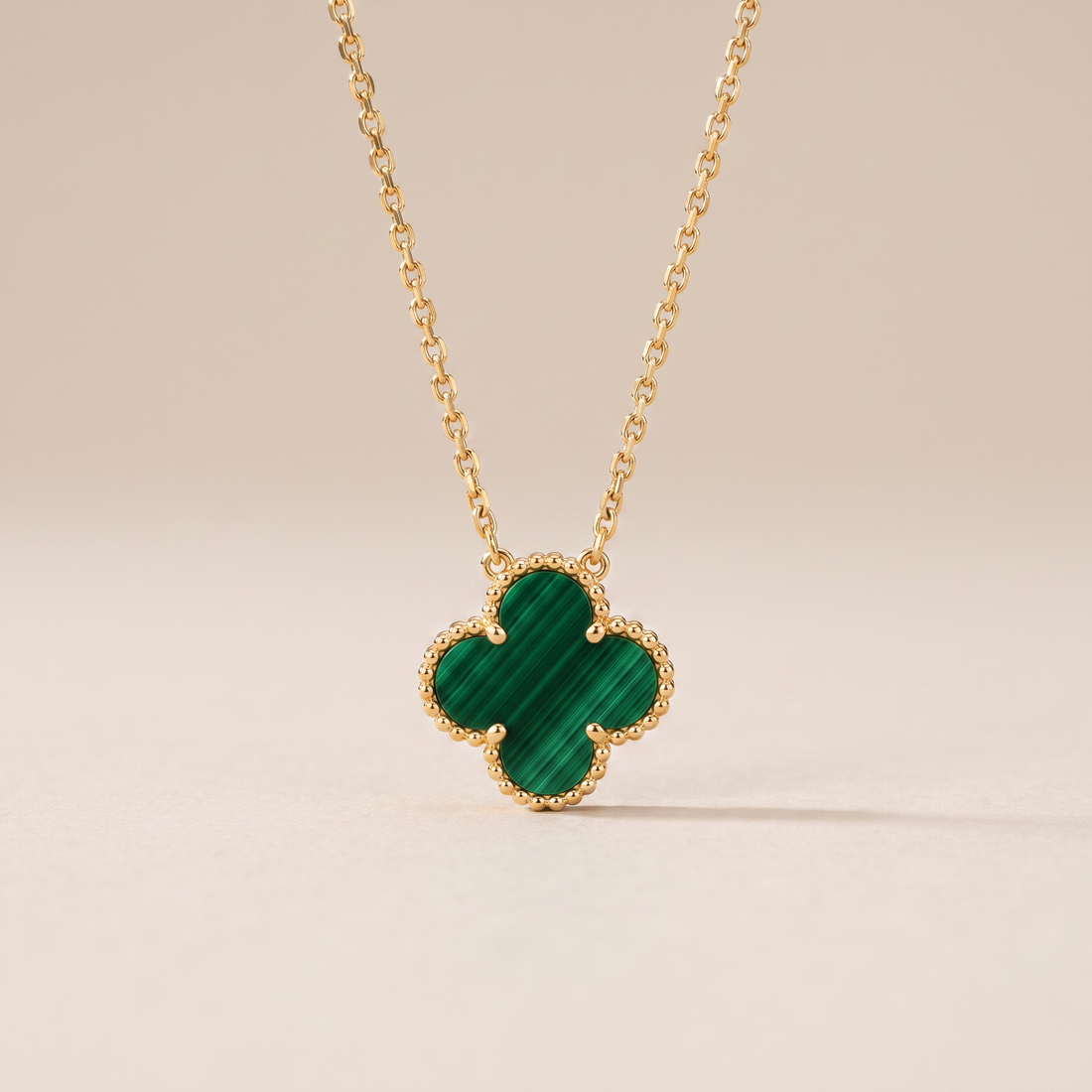 Vintage Alhambra 1 Malachite Motif Necklace