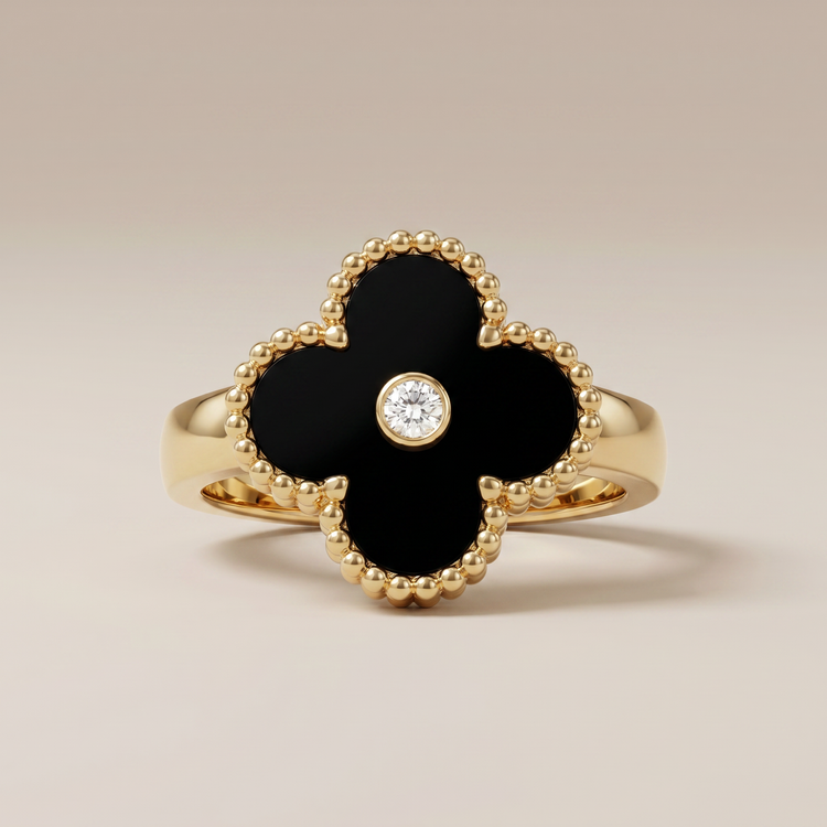 Vintage Alhambra Black Onyx Ring
