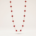 Vintage Alhambra Carnelian 20 Motifs Long Necklace