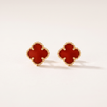 Vintage Alhambra Carnelian Motif Earrings