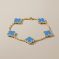 Vintage Alhambra Five Motifs Agate Clover Bracelet