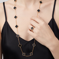 Vintage Alhambra Onyx Clover 20 Motifs Necklace