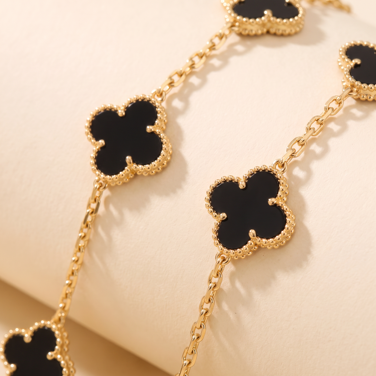 Vintage Alhambra Onyx Clover 20 Motifs Necklace