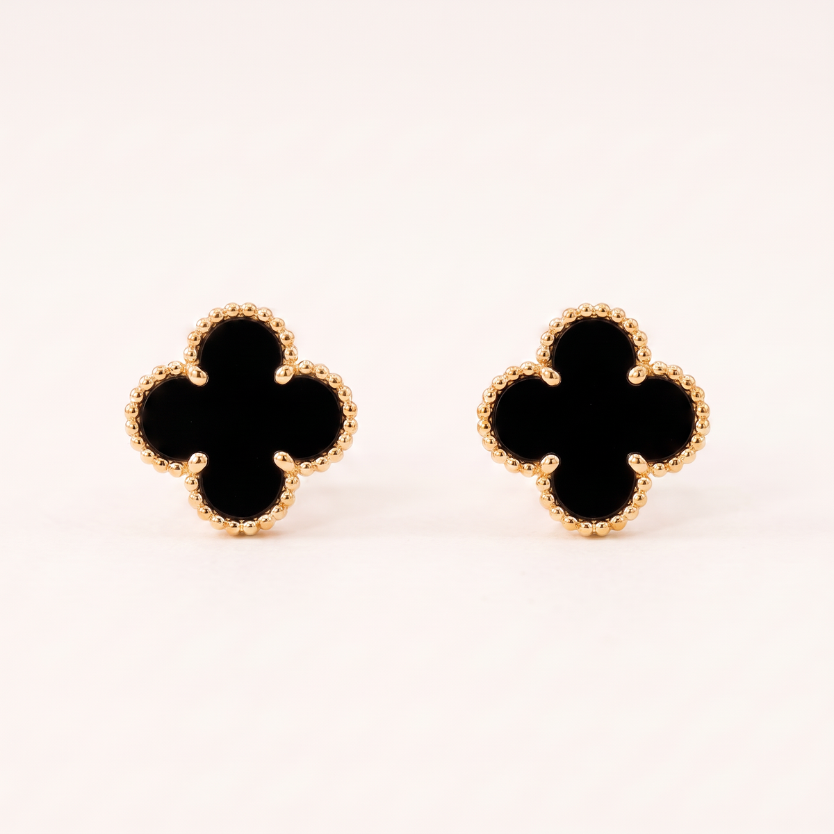Vintage Alhambra Onyx Motif Earrings