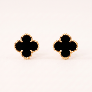 Vintage Alhambra Onyx Motif Earrings