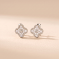 Vintage Alhambra Paved Diamond Earrings