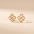 Vintage Alhambra Paved Diamond Earrings