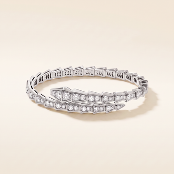 White Serpenti Pavé Diamonds Wrap Bracelet
